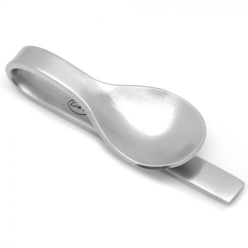 Ox & Bull Restaurant Silver Tone Tavola Spoon Tie Bar - 2.5 Inch