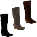 Womens Wedge Heel Mid Calf Boots