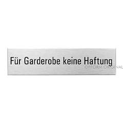 Edelstahl-T�rschild Piktogramm F�r Garderobe keine Haftung 160 x 40 mm 8341