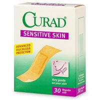 HealthPersonalCare: Curad Sensitive Skin Adhesive Bandages, Regular Size   30 ea