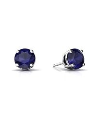 Genuine Sapphire 14kt White Gold Stud Earrings
