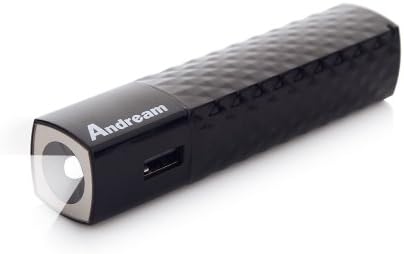 Andream 3000mAh Ultra-Compact Portable Charger Lipstick-Sized External Battery Power Bank Pack for iPhone 5S, 5C, 5, 4S, Galaxy S5, S4, S3, Note 3, Nexus 4, HTC One, One 2 (M8), Nokia Lumia 520, 1020, most other Smartphones - Black YS1022133