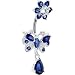 Sterling Silver 925 Sapphire Blue Cubic Zirconia Butterfly Flower Belly Ring
