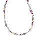 925 Silver, Amethyst & Rhodolite Necklace with 14k Gold Accents (9.22ctw)