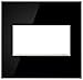adorne 2-Gang Mirror Black Wall Plate