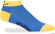DeFeet SpeeDe Smiley Sock: Blue/Yellow; MD
