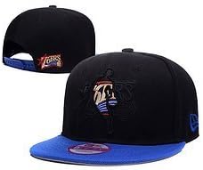 NBA Philadelphia 76ers Flat Visor Limited Edition Adjustable Cap Team Logo Black Adjustable Hat