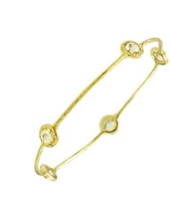 CleverEves 14Kt Gold Y Slip-On With Lemon Topaz Bangle