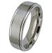 7MM Polished Titanium Ring With Two Grooves Besides High Polished Edges