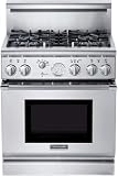 Thermador Pro Grand PRG304EG 30 Pro-Style All-Gas Range with 4 Star Burners (2 w/ ExtraLow Simmer Settings), European 3rd Element Convection & 4.6 cu. ft. Oven Capacity: Natural Gas