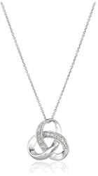 Sterling Silver Diamond Accent Knot Pendant Necklace , 18"