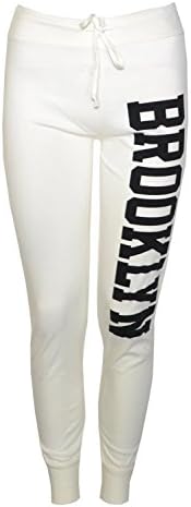 Nibecca Women's High Waisted Brooklyn Cuffed Joggers [6103],Cream,Medium