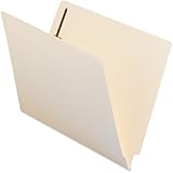 Smead End Tab Fastener File Folder, Shelf-Master&reg; Reinforced Straight-Cut Tab, 2 Fasteners, Letter Size, Manila, 50 per Box (34115)