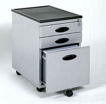 3 Drawer Mobile File Cabinet - Silver Silver 23h x 15.5w x 22d