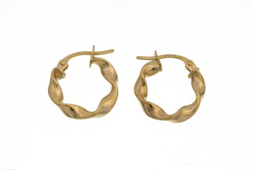 9ct Yellow Gold UER 026Y Ladies Hoop Earrings
