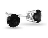 1.50CT Black Diamond Stud Earrings in 14k White Gold