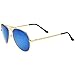 zeroUV - Classic Metal Frame Spring Hinges Color Mirror Lens Aviator Sunglasses 58mm