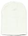 Short Knit Beanie Ski Cap Hat In White