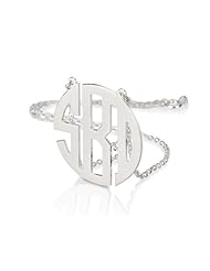 Monogram Necklace Sterling Silver Personalized 1.25" Block Monogram