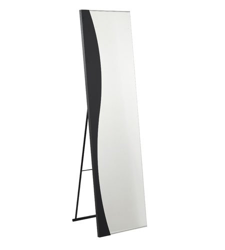 Adesso WK2445-01 Wave Storage Mirror, Black Finish