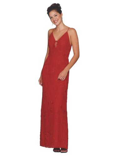 Prom Dress. Red Beaded Tank Dress. Formal Dress. Womens Long Evening Gown. Party Dress by Sean Collection (1816)
