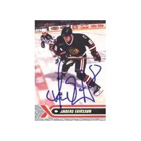 Anders Ericsson, Chicago Blackhawks, 2000 Stadium Club Autographed Card
