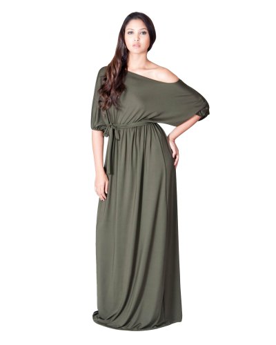 Koh Koh Women's One Shoulder Cocktail Evening Elegant Long Maxi Dress