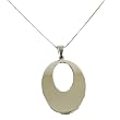 Necklace Pendant Stainless Steel 316 Dangle Oval Unique Design Polished Finish by Bucasi