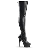 Pleaser DELIGHT-3000 6" Heel,1 3/4" PF Thigh High Boot