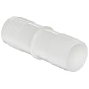 Thogus Nylon Tube Fitting, Coupler, White, 1/4" Barbed (Pack of 10)