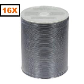 Taiyo Yuden Silver Inkjet Hub Printable 16X DVD-R Media 100 Pack in Tape Wrap by 