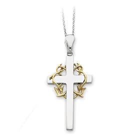 No Greater Love Cross, Necklace in Silver and Gold