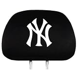 MLB New York Yankees Logo Car Seat Head Rest Covers, Pair
