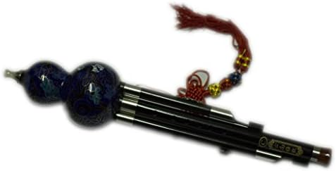 Musical China Exquisite Traditional Chinese Cloisonne Hulusi(Cucurbit Flute) Handmade Limited Edition in B Flat Key with Fingering Table and Beginner Tutorial