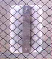 Chain link fence sign bracket, Height of Sign=18 inch tall sign