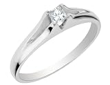 Princess Cut Diamond Solitaire Promise Ring in White Gold