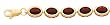 14k Gold & Garnet Oval Stone Bracelet- 7 IN