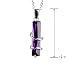 Rectangular Amethyst Stone with Sterling Silver Wrap Pendant by Daily Charms