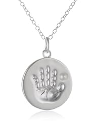 Sterling Silver Freshwater Cultured Pearl June Birthstone Handprint Pendant Necklace, 18"