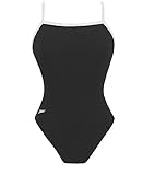 Speedo Girls 7-16 Youth Flyback Endurance+ Training Swimsuit, Black/Blue, 22