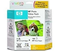 HP 363 Series Photo Value Pack - Print cartridge / paper kit - 1 x black, yellow, cyan, magenta, light magenta, light cyan - 100 x 150 mm