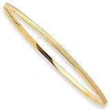 14k Yellow Square Design Bangle - 8 Inch
