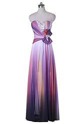 General Print Crystal  Crystals Natural   Waistline Chiffon Homecoming Dress/Prom Dress  With a Bow(s)