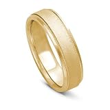 14k Gold Milgrained Men's Wedding Band, 6mm