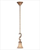 Mini Pendant - Vintage Gold Finish : Cream Glass