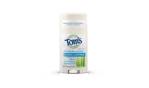 Tom's of Maine Natural Deodorant Stick, Lemongrass, 2.25-Ounce Stick (Pack of 6)