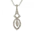 Dangling 14KT White Gold Drop Necklace 16in w/ Diamond
