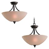 Review Sea Gull Lighting 77385-831 / Sea Gull Lighting 77385-831 Stockholm Two-Light Pendant, Espresso Finish with Etched Seeded Cafe Tint Glass Shade