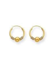 MadiK® Collection 14k Yellow Gold Ball Bead Endless Hoop Earrings