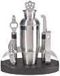 Oggi 7 Piece Oval Bar Tool Set-Comes With 26oz Cocktail Shaker & 5 Bar Tools with ABS Stand